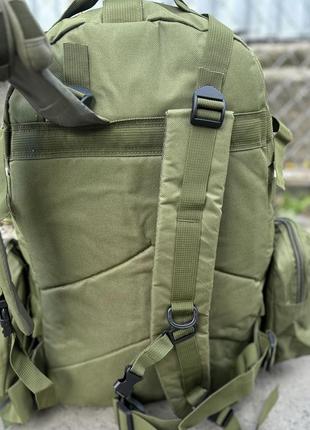 Большой армейский тактический рюкзак с подсумками 55 литров. олива8 фото