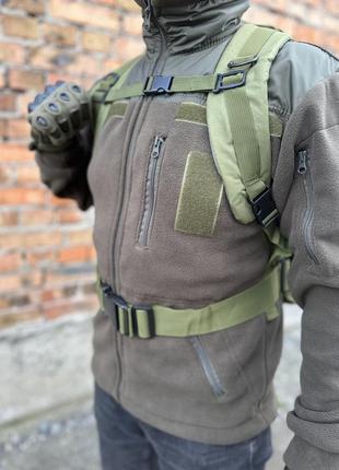 Большой армейский тактический рюкзак с подсумками 55 литров. олива4 фото
