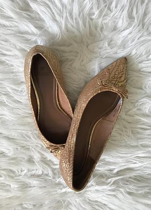 Шкіряні балетки лодочки zara