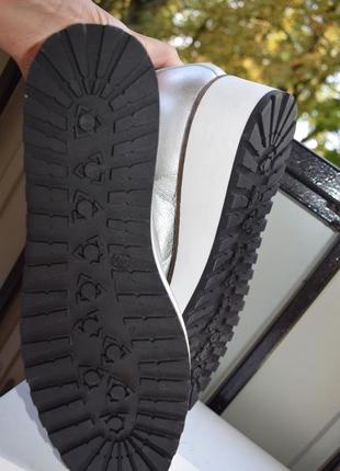 Кожаные серебристые туфли лоферы мокасины полуботинки zign размер  42 27,5 см5 фото