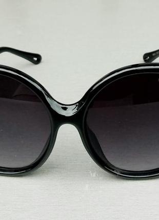 Очки в стиле chloe женские солнцезащитные круглые черные2 фото