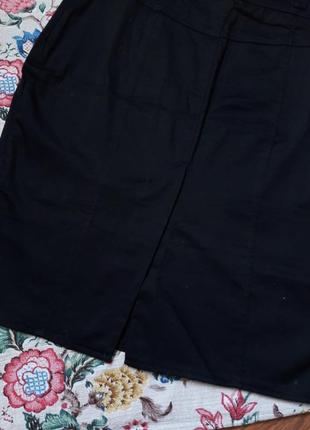 Черная юбка-карандаш с высокой талией5 фото