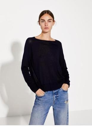 Чорний тонкий джемпер zara 40 розмір л