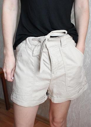 Трендовые льяные шорты 36 с размер h&m
