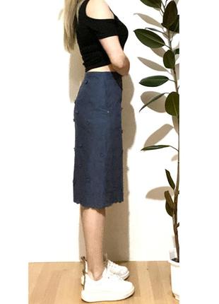 Eur 40-42 спідниця бавовна юбка летняя хлопок нижче коліна3 фото