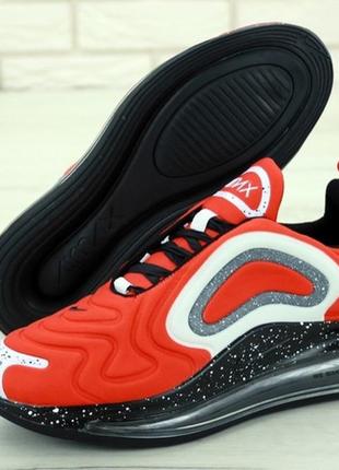 Чоловічі кросівки відмінної якості nike air max 720 black red.