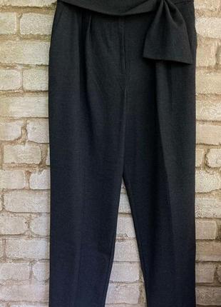 1, серые теплые женские брюки размер 44 евро  mango  свободного кроя с высокой посадкой2 фото