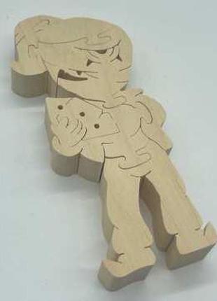 Фигурный деревянный пазл ручной работы для детей 13х6 см персонаж бравл старз "тара" / фигурный деревянный