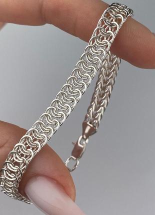Двохсторонній срібний браслет, 925, срібло , серебро4 фото