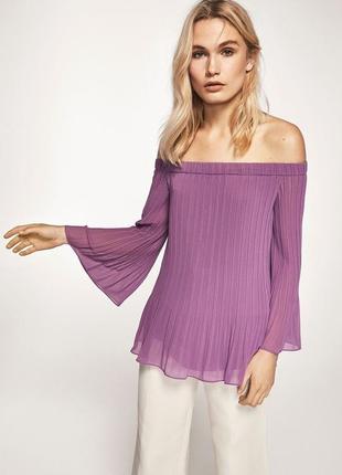 Блуза плісе широкий рукав massimo dutti