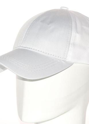 Біла жіноча кепка бейсболка однотонна на липучці