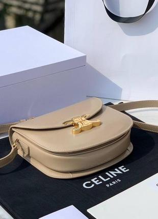 Сумка женская кожаная бежевая в стиле celine3 фото