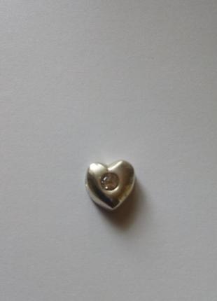 Подвеска сердце на цепочку или браслет серебро 925.2 фото