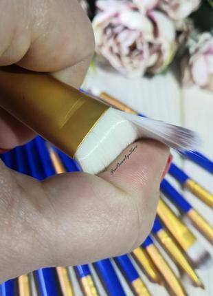 15 шт кисті пензлі набір кисти для макияжа набор blue/gold probeauty6 фото