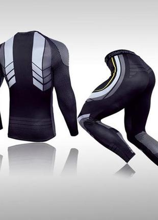 Комплект для тренувань компресійний одяг lhpwtq 3xl чорний з принтом2 фото