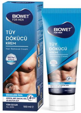 Крем для депіляції для чоловіків biowet, 100 мл