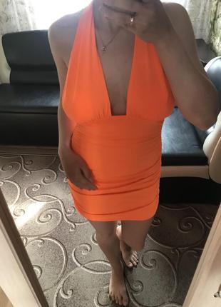Летнее яркое оранжевое платье shein3 фото
