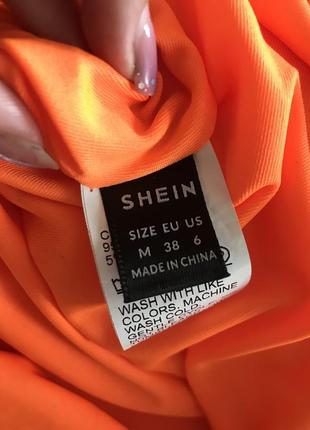 Летнее яркое оранжевое платье shein5 фото