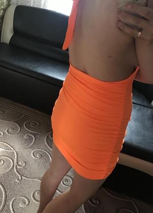 Летнее яркое оранжевое платье shein2 фото