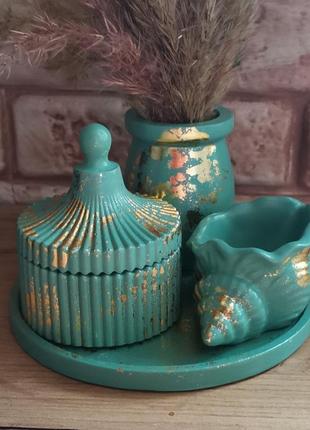 Декоративный набор "tiffany" подноса. кашпо.