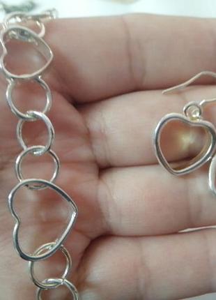 Набор браслет, серьги 925 пробы.