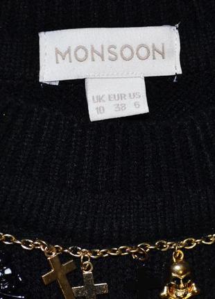 Черный свитер с крестом и бусами черепами monsoon размер s – m9 фото