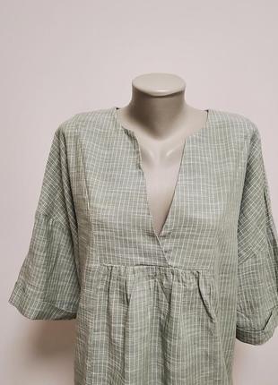 Красивая брендовая котоновая блузка свободного фасона3 фото