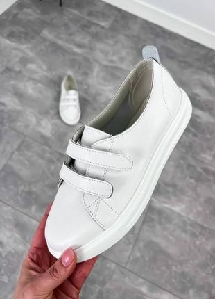 Кеды mikale, белая, натуральная кожа