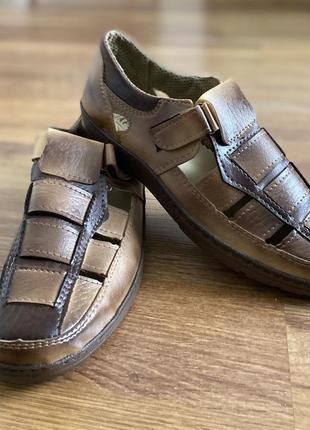 Туфли мужские летние коричневые прошитые2 фото