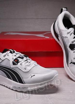 Кроссовки мужские puma rs-x white/black кожа-сетка