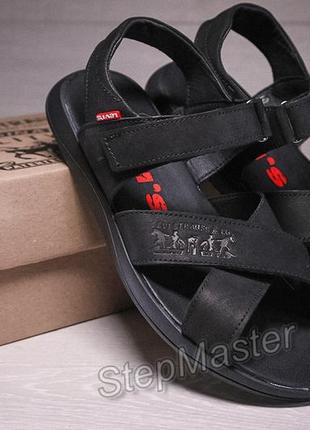 Сандалии мужские кожаные nubuck black