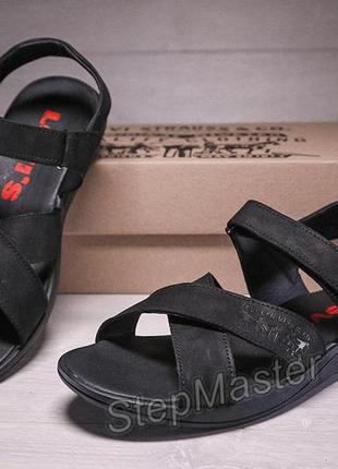 Сандалии мужские кожаные nubuck black2 фото