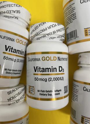 California gold nutrition, вітамін d3, вітамін d3, 50 мг (2000 мо), 90 шт