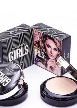 Пудра подвійна mac girls natural smooth powder, двоколірна пудра мак1 фото