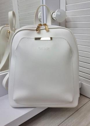 Рюкзак-сумка трансформер городской молодежный эко-кожа белый6 фото