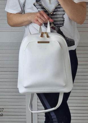 Рюкзак-сумка трансформер городской молодежный эко-кожа белый2 фото