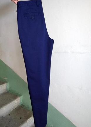 Р 12 / 46-48 стильні базові сині офісні штани на високий зріст довгі tesco4 фото
