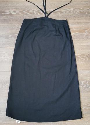 Женская черная юбка с завязками.3 фото