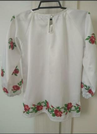 Атласна блуза -туніка вишита чеським бісером2 фото