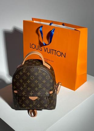 Рюкзак женственный в стиле louis vuitton palm springs backpack brown camel