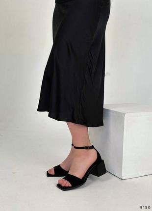 Босоножки женские на каблуке, эко-замша, каблук 6,5 см, размер в размер2 фото
