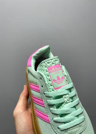Кроссовки женские adidas gazelle bold pulse mint pink6 фото