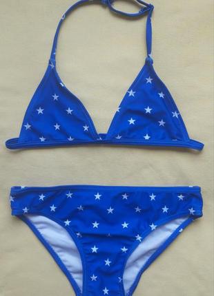 Детский купальник раздельный синий