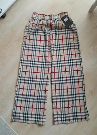 Штани палаццо в стилі burberry