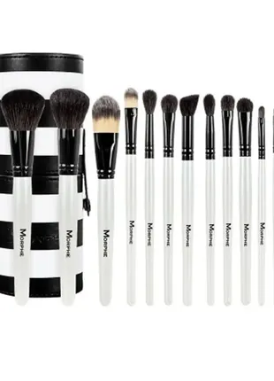 Набір пензлів morphe - set 706 - 12 piece black and white travel set1 фото