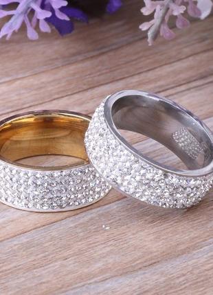 Шикарное кольцо в камнях под серебро золото1 фото