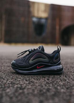 Детские кроссовки nike air max 720 black reflective чёрные со светоотражающими вставками