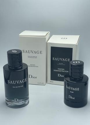 Комплект из двух флаконов мужской аромат тестер   sauvage elixir