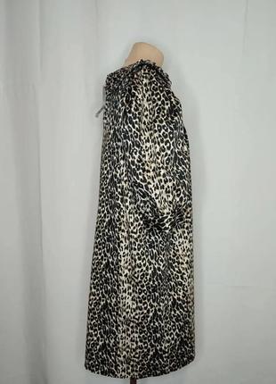 Платье коттоновое леопардовый принт, воротник5 фото