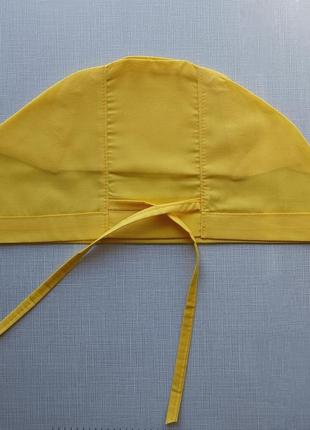 Медична шапочка жовта з бавовни1 фото